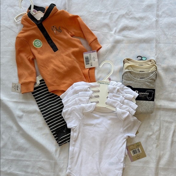 Gerber Gray, Cream, and Tan Baby Onesies Bundle - Picture 1 of 7